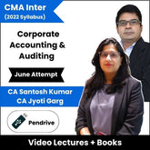 CMA Inter (2022 Syllabus) (Corporate Accounting & Auditing) Combo Video Lectures by CA Santosh Kumar, CA Jyoti Garg June Attempt (Pendrive)